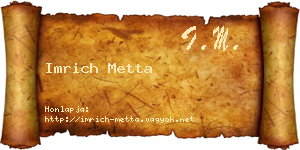 Imrich Metta névjegykártya